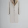 Coats & Jackets>Marni Grey Nappa Coat With Shearling Collar SODIUM