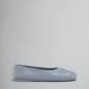 Flats>Marni Grey Nappa Leather Seamless Little Bow Ballet Flat MERCURY