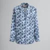 Tops & T-Shirts | Matching Sets>Marni Grey Silk Shirt With Crayon Leopard Print ANTIQUE SILVER