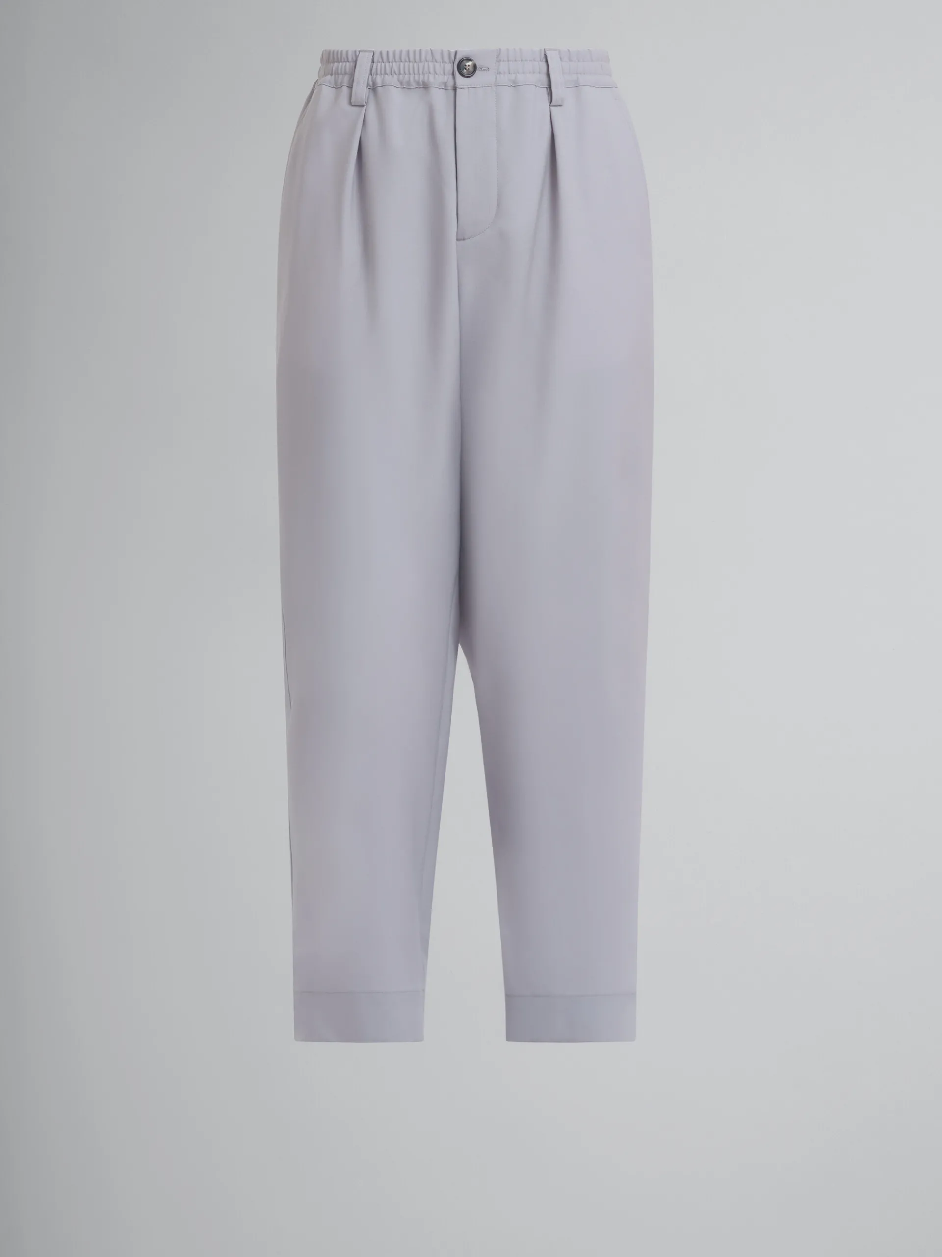 Pants>Marni Grey Tropical Wool Trousers With Drawstring Waist SODIUM