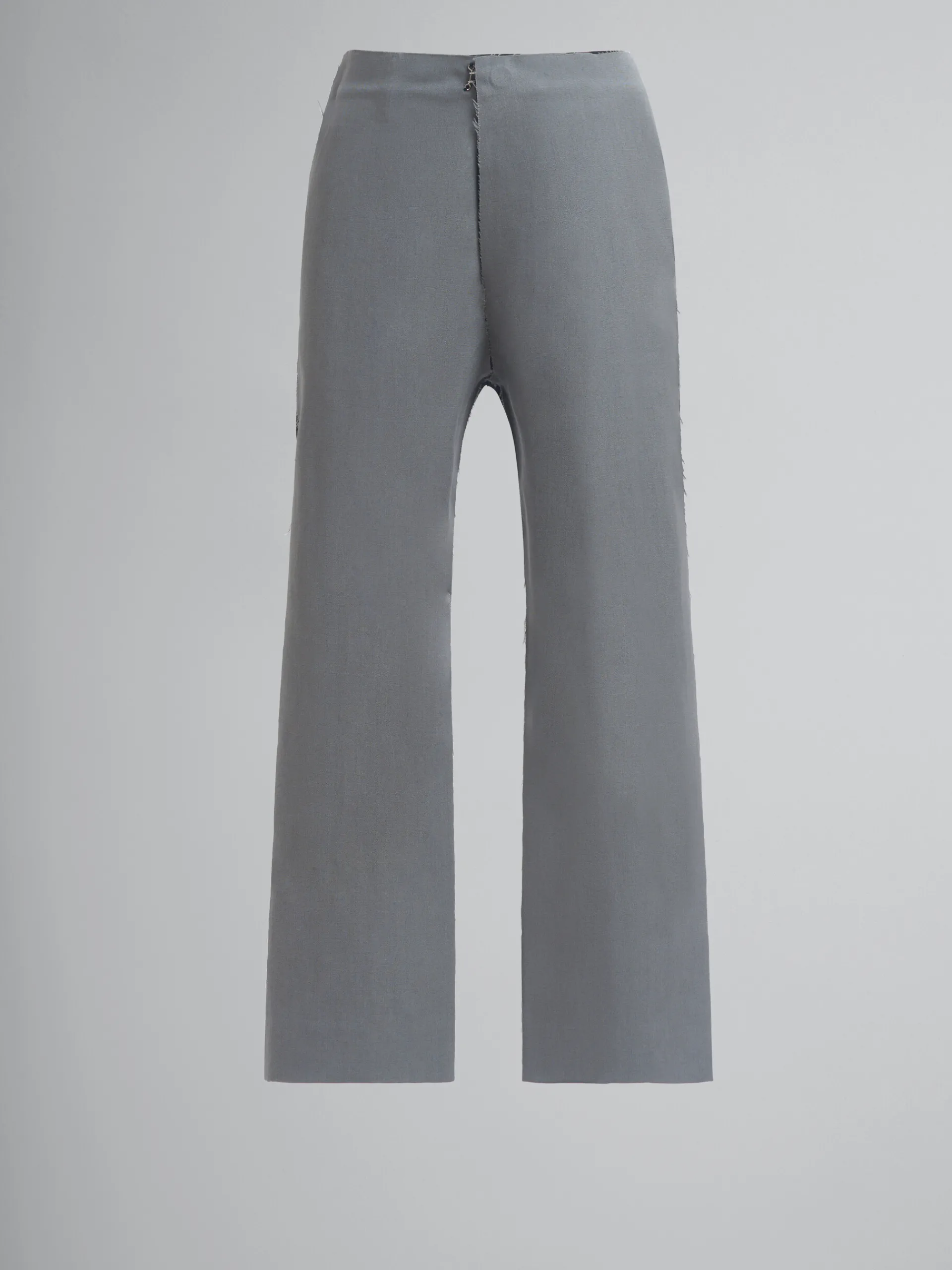 Pants>Marni Grey Wool Trousers With Contrasting Back TALC/THYME/WILD CHERRY