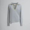 Knitwear>Marni Grey Wool-cashmere Jumper With Oversized Collar INOX