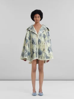 Coats & Jackets>Marni Hand-painted Light Yellow Leather Cape LIGHTTOPAZ