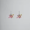 Earrings>Marni Hook Earrings With Tiger Pendants PALLADIUM/FLAMINGO