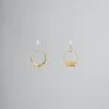 Earrings>Marni Hoop Earrings With Mismatched Rings VINTAGE/DEEP GOLD