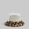 Hats | Hats>Marni Leather And Shearling Bucket Hat STONEWHITE