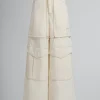 Pants>Marni Light Beige Organic Toile Hybrid Cargo Pants With Mending STONEWHITE
