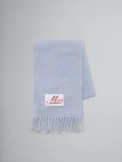 Scarves>Marni Light Blue Alpaca Scarf IRISBLUE