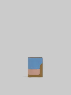Wallets & Small Leather Goods>Marni Light Blue Dusty Pink And Green Saffiano Leather Bi-fold Wallet OPAL/QUARZ/THYME