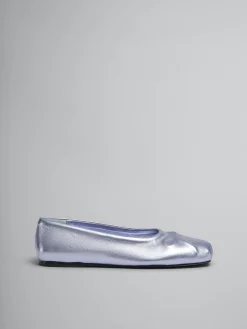 Flats>Marni Light Blue Nappa Leather Seamless Little Bow Ballet Flat LIGHTBLUE