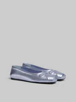 Flats>Marni Light Blue Nappa Leather Seamless Little Bow Ballet Flat LIGHTBLUE