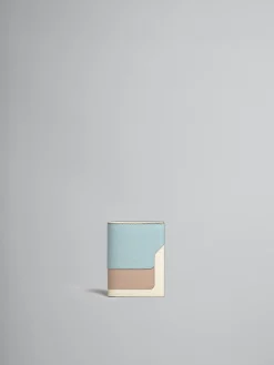Wallets & Small Leather Goods>Marni Light Green, Beige And White Saffiano Leather Bi-fold Wallet AQUAMARINE/NATURAL