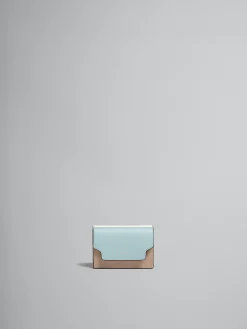 Wallets & Small Leather Goods>Marni Light Green, Beige And White Saffiano Leather Tri-fold Wallet AQUAMARINE/NATURAL