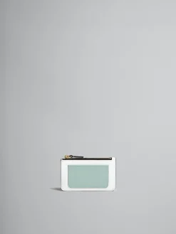 Wallets & Small Leather Goods>Marni Light Green White And Brown Saffiano Leather Card Case TEAGREEN/LIMESTONE/LIGHTCAMEL