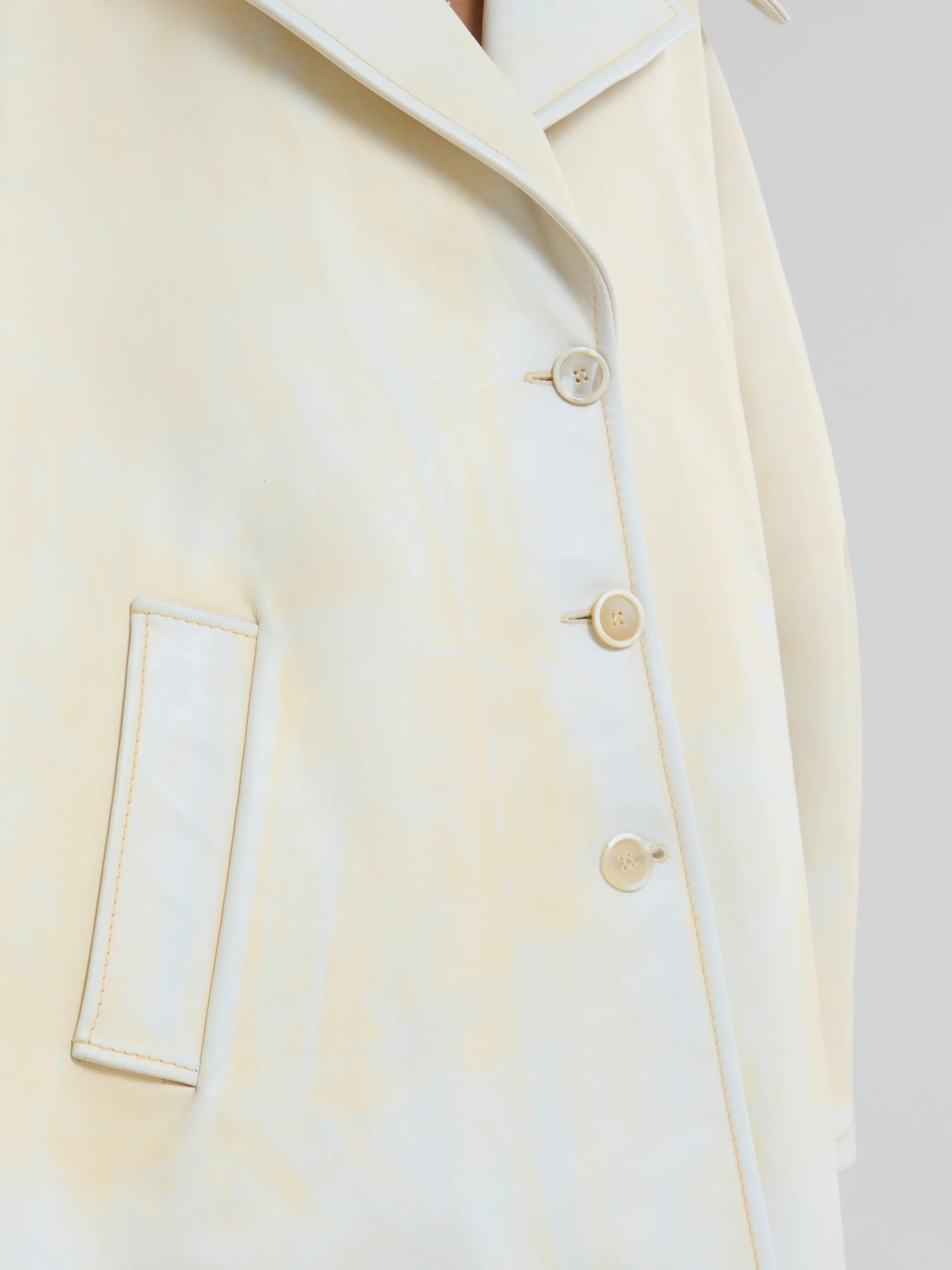 Coats & Jackets>Marni Light Yellow Leather Cape LIGHTTOPAZ