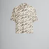 Matching Sets | Tops & T-Shirts>Marni Light Yellow Silk Bowling Shirt With Crayon Leopard Print LIGHTTOPAZ
