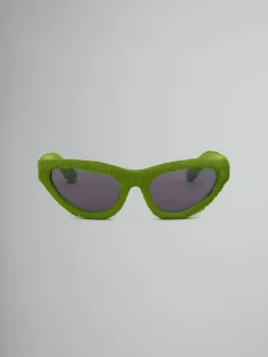 Sunglasses | Sunglasses>Marni Mavericks Furry Sunglasses GREEN