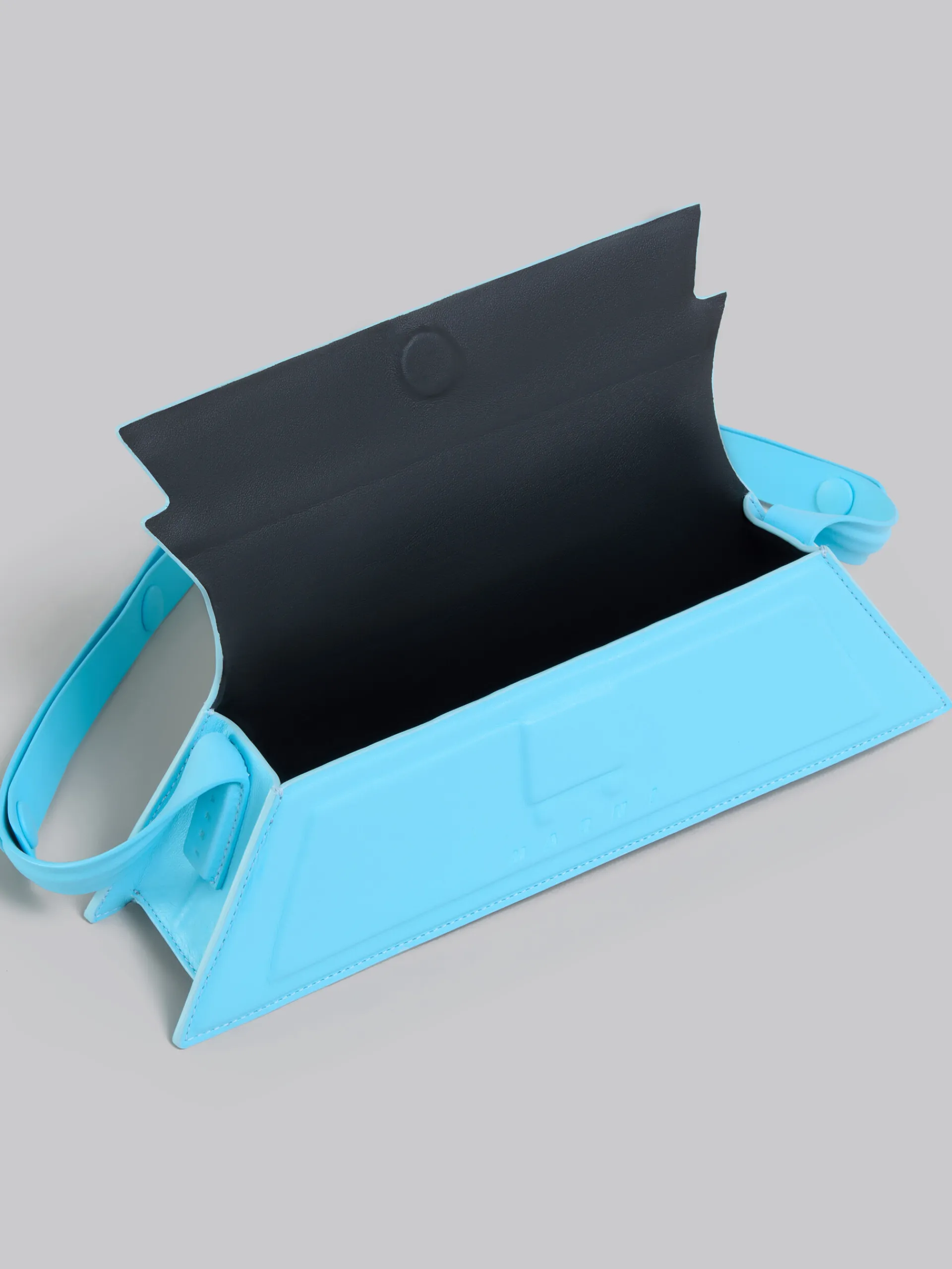 Shoulder Bags>Marni Mini Trunkoise Bag In Smooth Light Blue Leather TURQUOISE