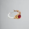 Bracelets>Marni Mixed Link Chain Bracelet With Pearls And Ring VINTAGE/DEEP GOLD