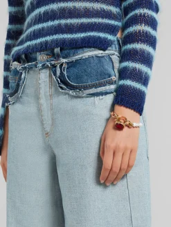 Bracelets>Marni Mixed Link Chain Bracelet With Pearls And Ring VINTAGE/DEEP GOLD