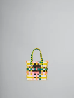Kids>Marni Multicolor Woven Micro Basket Bag YELLOW/GREEN/PINK/WHITE