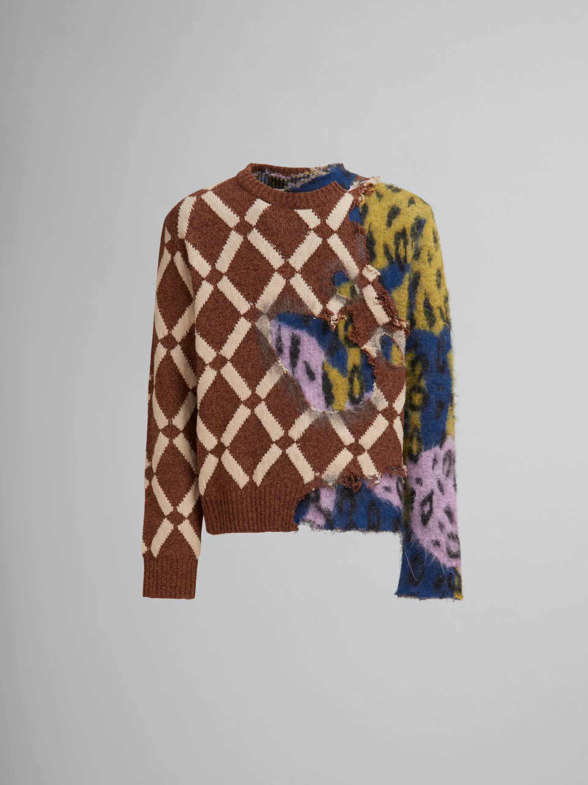 Knitwear>Marni Multicolour Argyle Wool-mohair Two-in-one Jumper MULTICOLOR