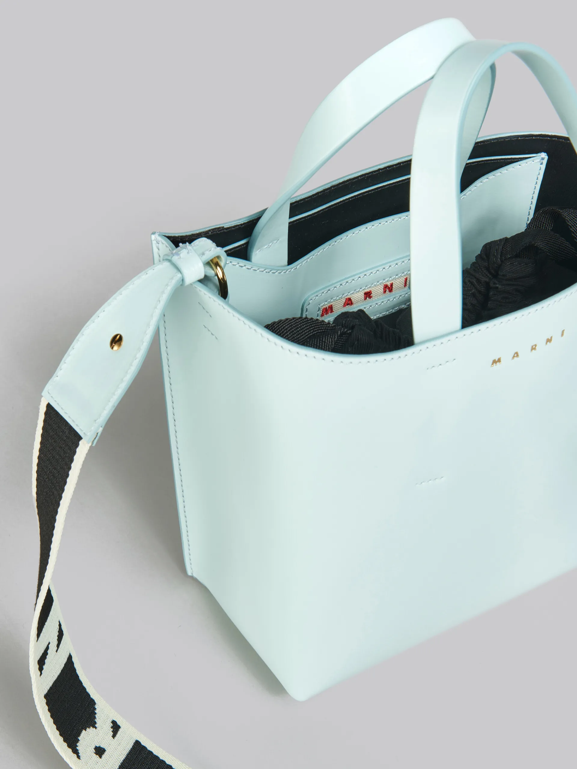 Crossbody Bags | Tote Bags>Marni Museo Mini Bag In Light Blue Leather MINERAL ICE
