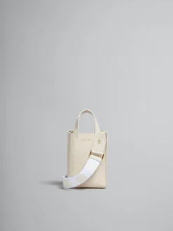 Crossbody Bags | Tote Bags>Marni MUSEO Nano Bag In Cream Leather SEASHELL
