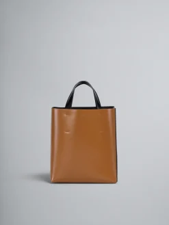 Tote Bags>Marni MUSEO Small Bag In Brown And Black Leather POMPEII/BLACK