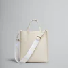 Tote Bags>Marni Museo Small Bag In Cream Leather SEASHELL