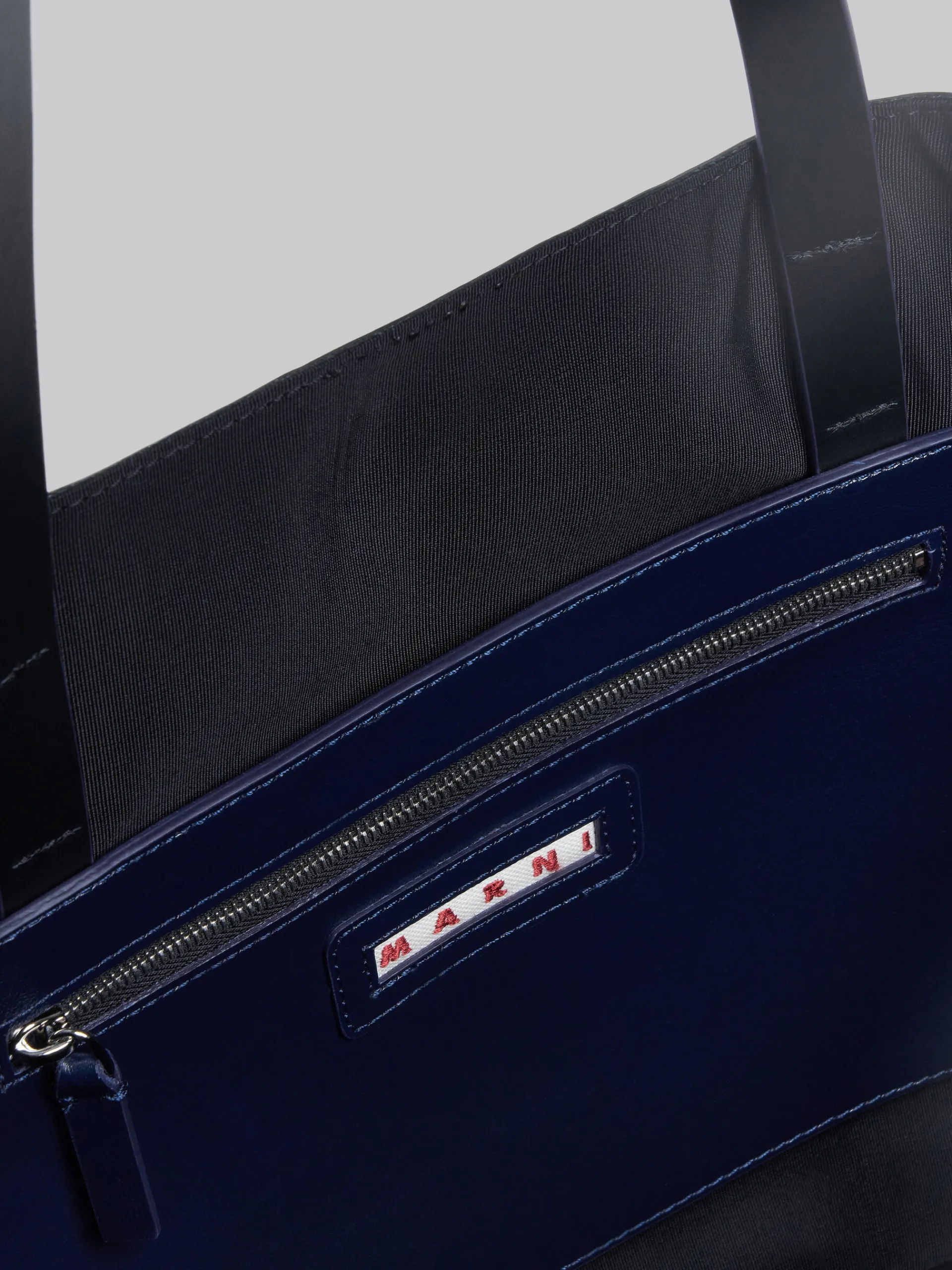 Tote Bags>Marni Museo Soft Bag In Blue And Black Leather NAVYBLUE/BLACK