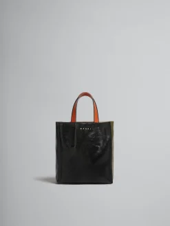 Tote Bags>Marni MUSEO SOFT Mini Bag In Black And Green Leather BLACK/MOSSTONE/TILE