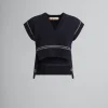 Knitwear>Marni Navy Virgin Wool Vest With Intarsia LIGHTNAVY