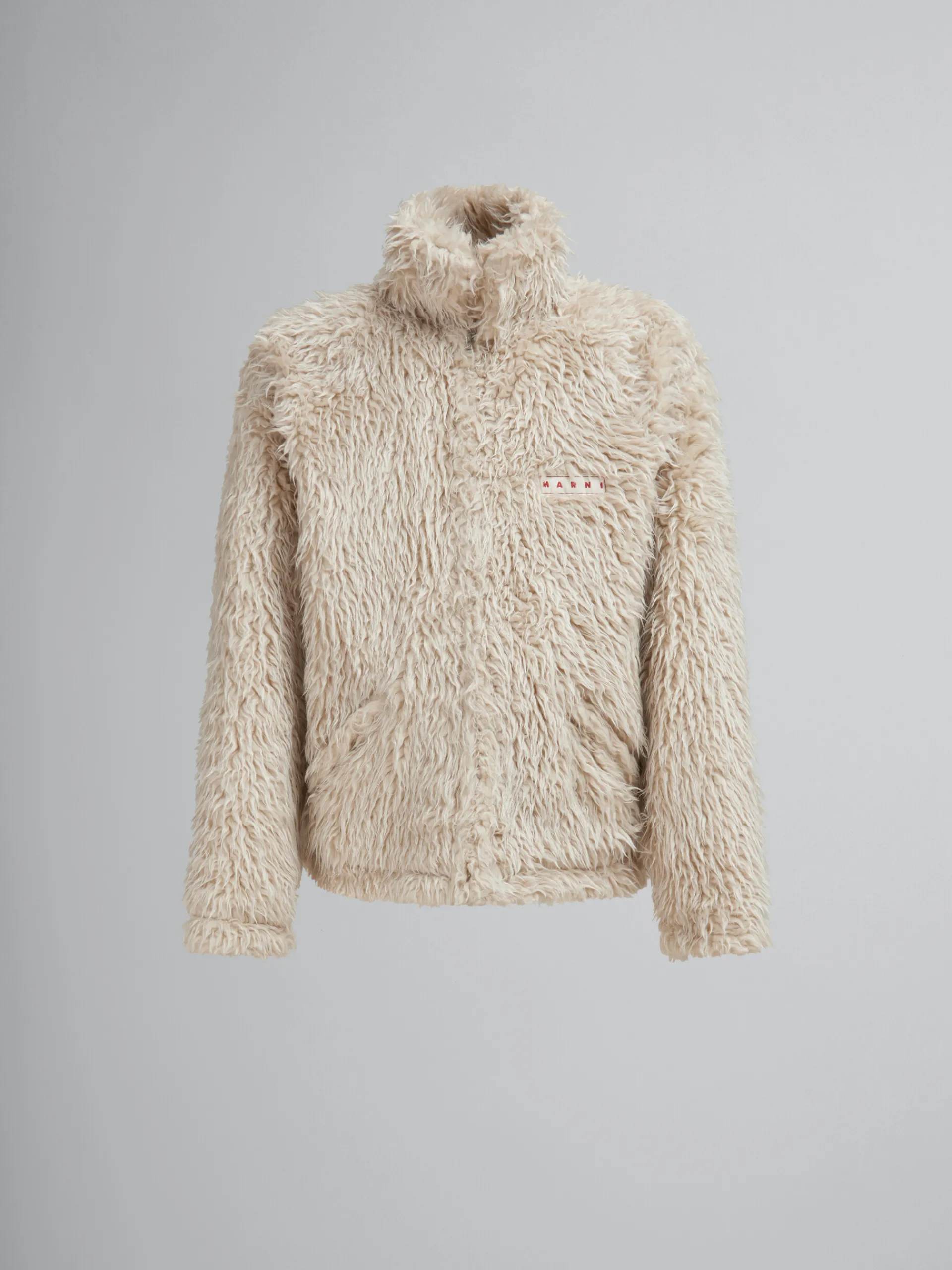 Coats & Jackets>Marni Oat Shaggy Jacket With Detachable Hood GLASS