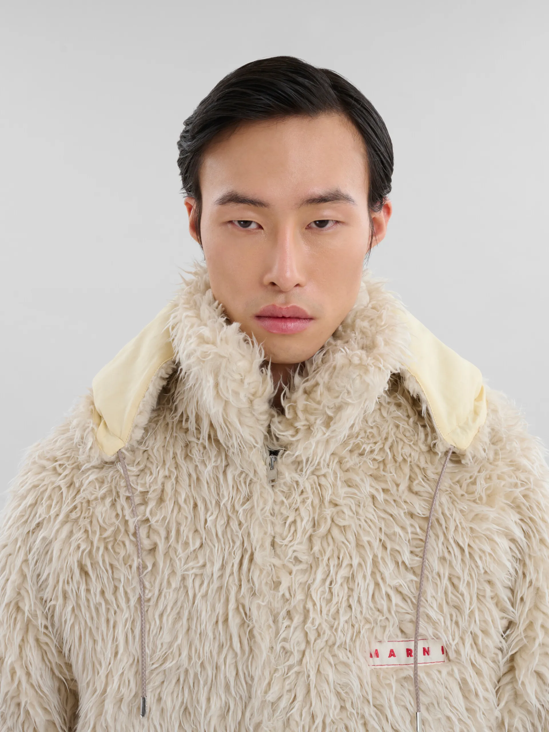 Coats & Jackets>Marni Oat Shaggy Jacket With Detachable Hood GLASS