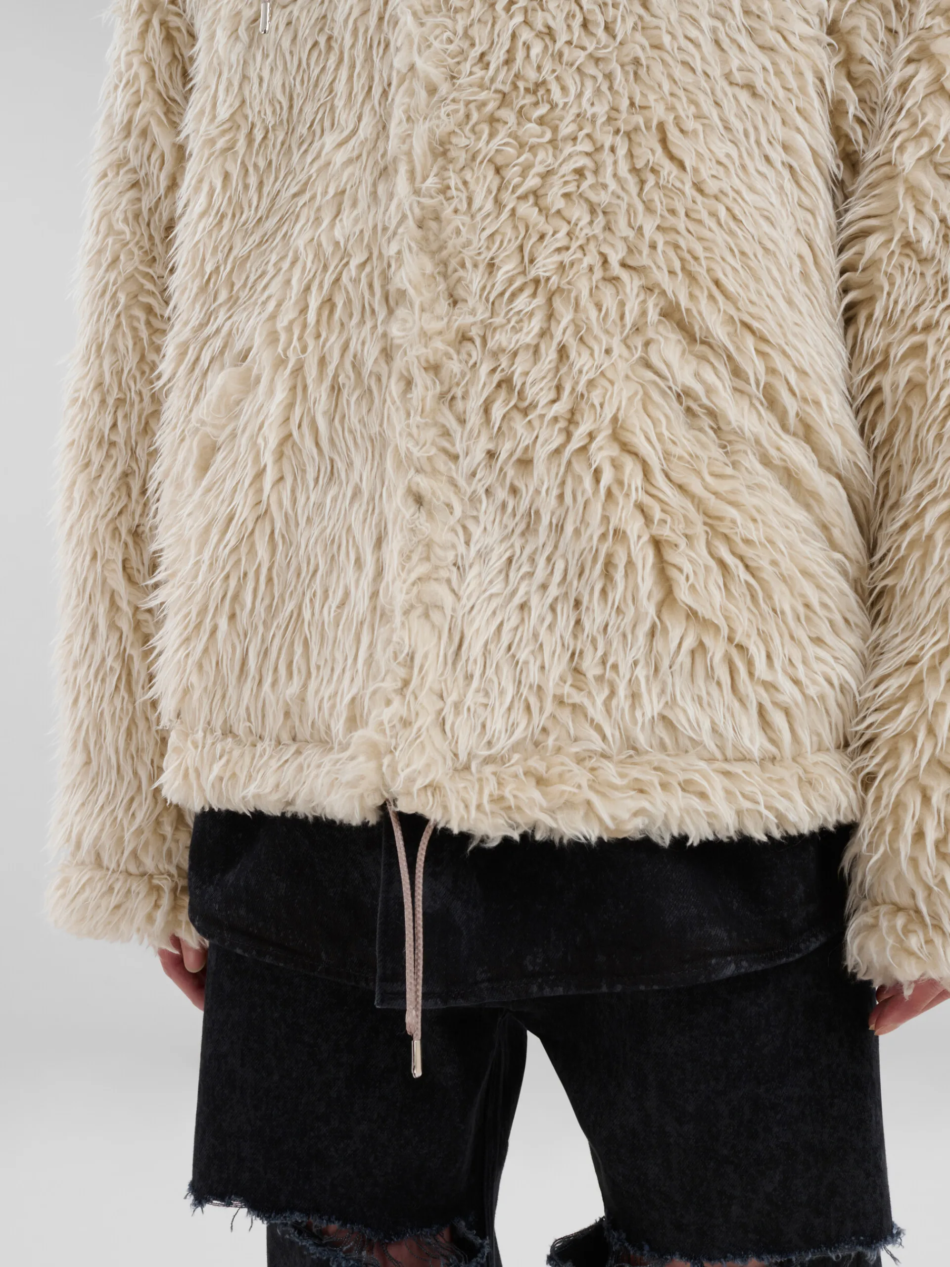 Coats & Jackets>Marni Oat Shaggy Jacket With Detachable Hood GLASS