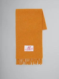 Scarves>Marni Orange Alpaca Scarf ARABESQUE/ARABESQUE