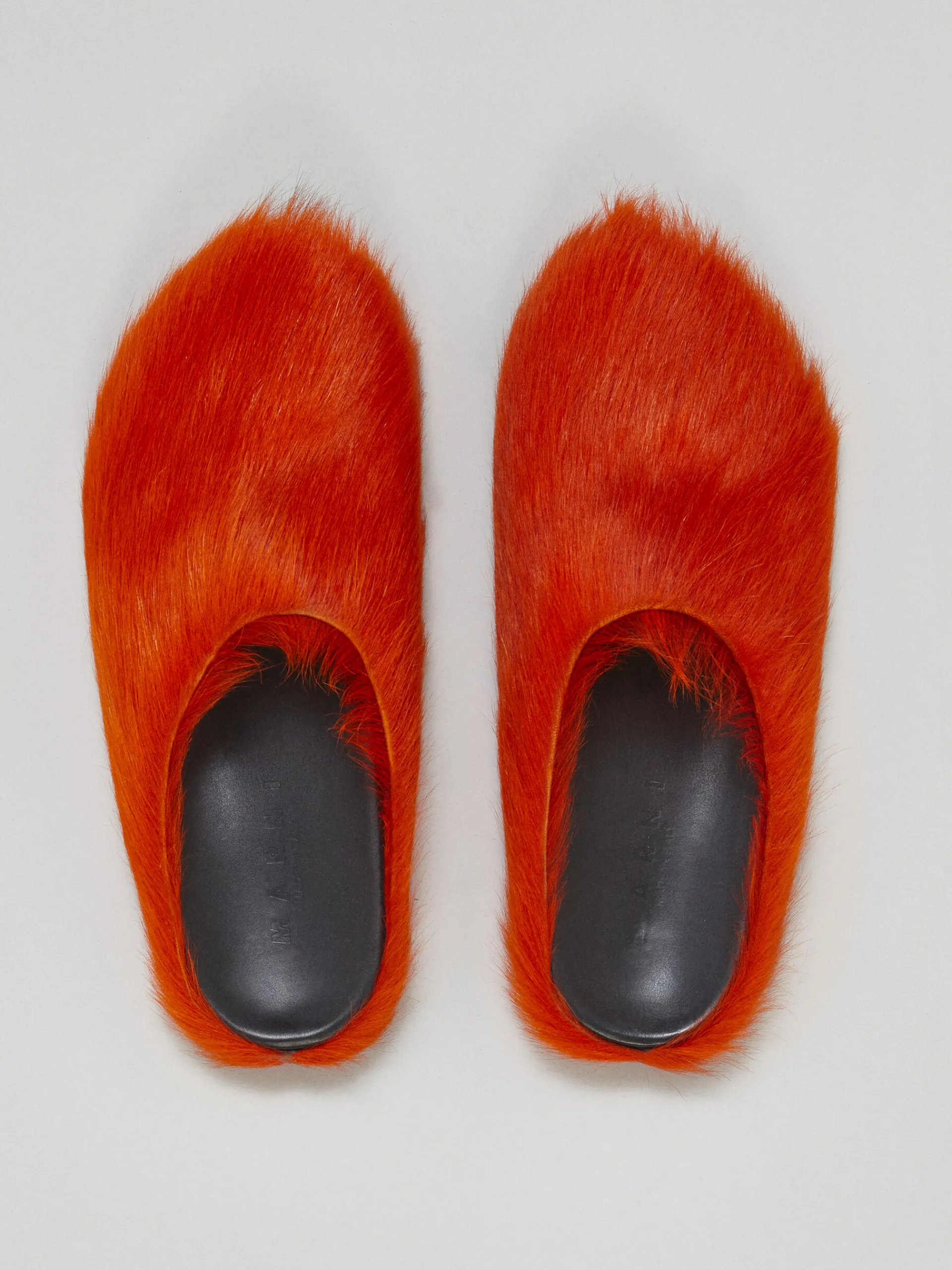 Fussbett Sabot>Marni Long Hair Calfskin Fussbett Sabot ORANGE