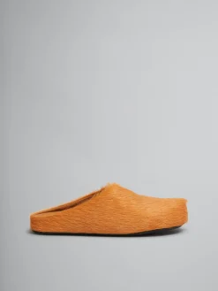 Fussbett Sabot>Marni Orange Long-hair Calfskin Fussbett Sabot PUMPKIN