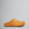 Flats | Fussbett>Marni Orange Long-hair Calfskin Fussbett Sabot PUMPKIN
