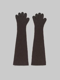 Other Accessories>Marni Oversized Brown Wool Gloves MIDNIGHT