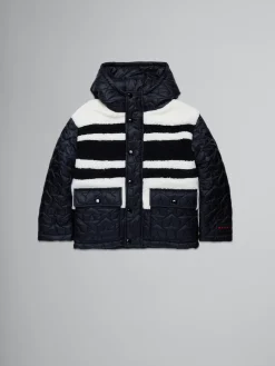 Kids>Marni Padded Jacket With Stars And Teddy Inserts BLACK