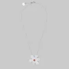 Necklaces>Marni Palladium Ball Chain Necklace With Daisy Pendant GLASS