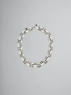 Necklaces>Marni Ring Choker With Rhinestone Clasp PALLADIUM
