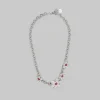 Necklaces>Marni Palladium Round Link Chain Necklace With Daisy Charms GLASS