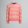 Knitwear>Marni Peach Mohair And Wool Jumper With Mixed Stripes LIGHTPEACH