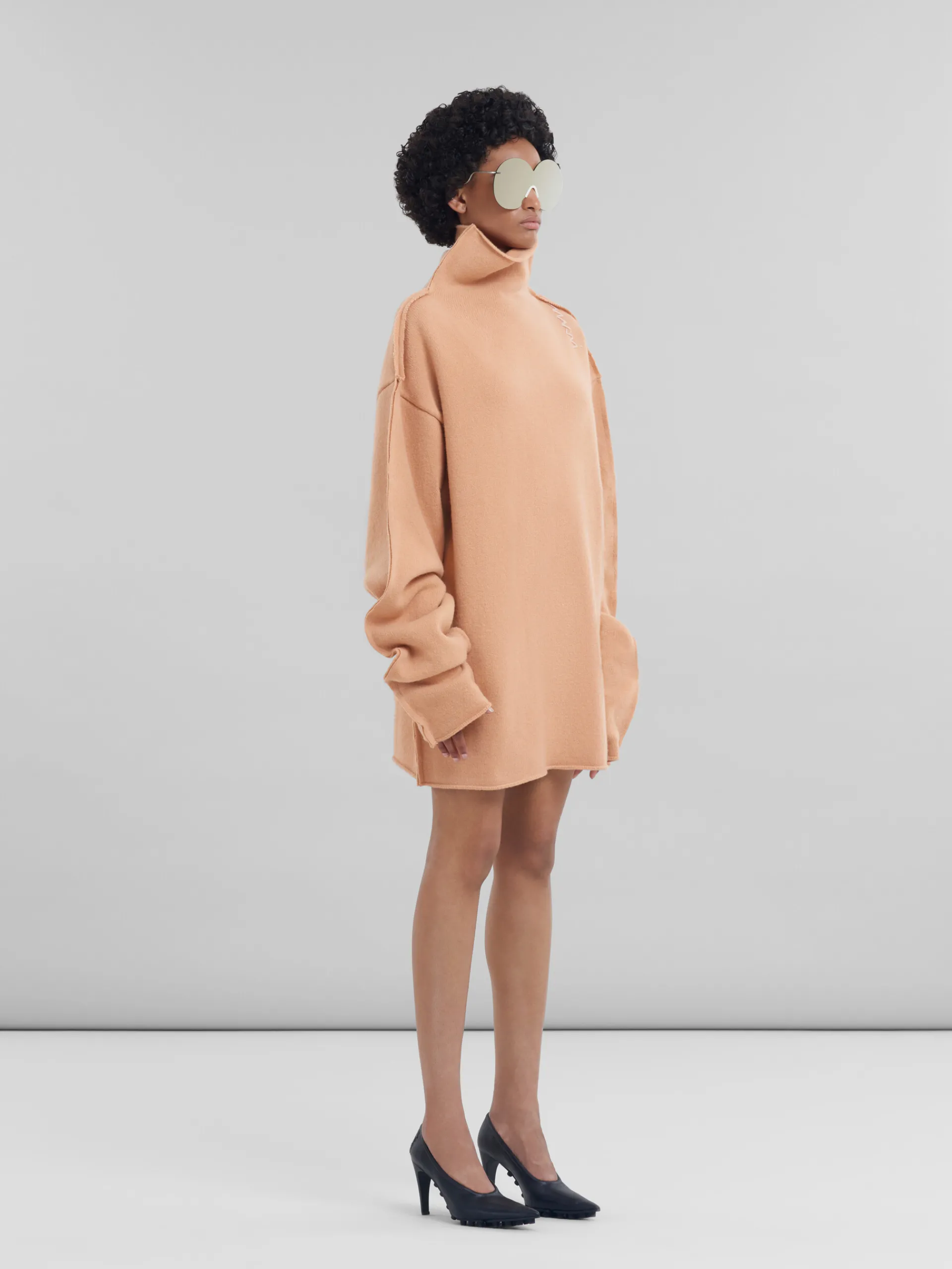 Knitwear>Marni Peach Pink Wool Sweater PALEPEACH