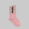 Socks>Marni Pink And Beige Socks With Logo PALEPEACH