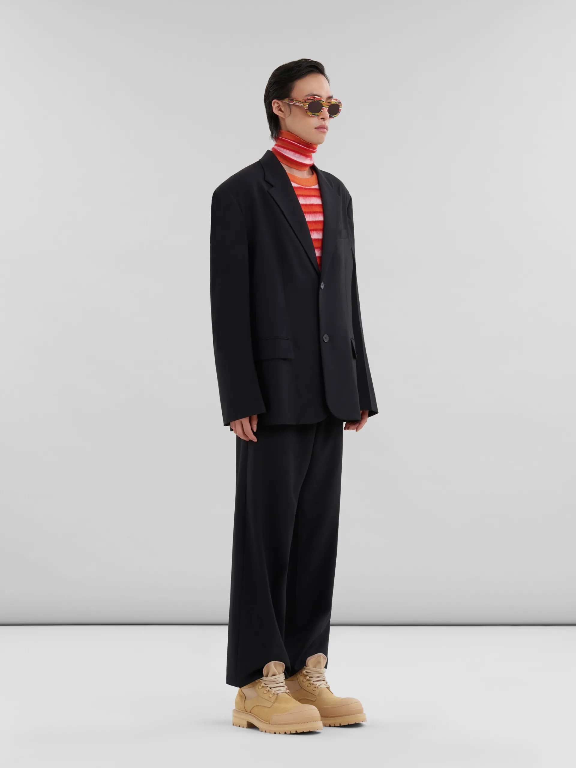 Knitwear>Marni Pink And Orange Striped Wool-mohair Jumper ARABESQUE/ARABESQUE