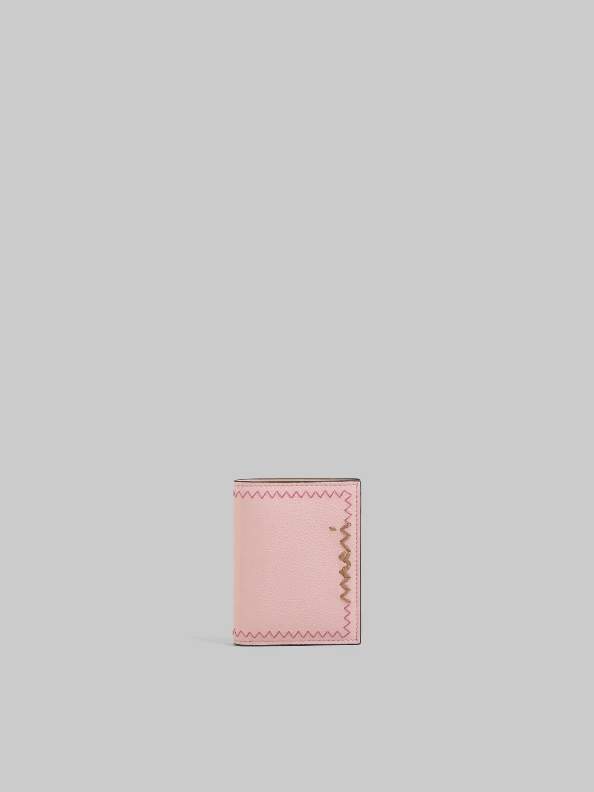Wallets & Small Leather Goods>Marni Pink Bi-fold Wallet With Mending Embroidery ANTIQUEROSE